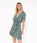 Robe cache-cœur imprimée Elona