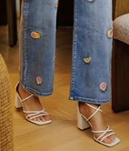 Jean large Natacha brodé