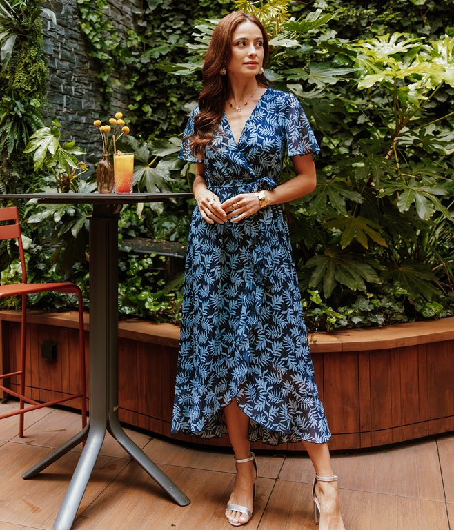 Robe longue Palmita asymétrique