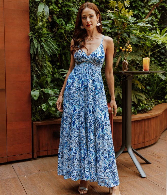 Robe longue Léya à bretelles