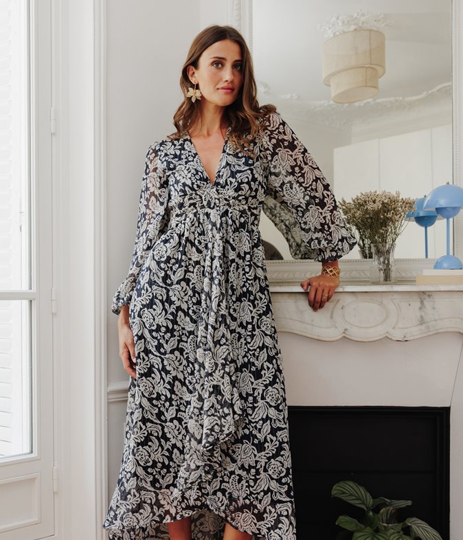 Robe longue asymétrique Tessa