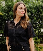 Chemise manches courtes Kira à dentelle