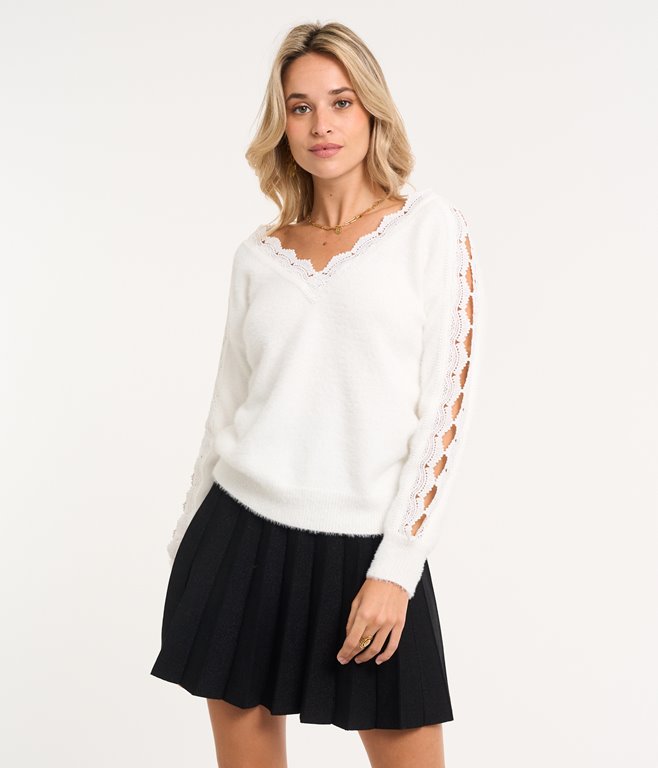 Pull manches ajourées Illan
