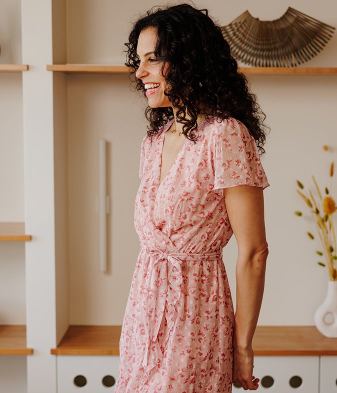 Robe Rose cache-coeur