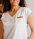 Tee-shirt Kira coeurs brodés