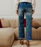 Jean large Adela brodé