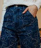 Jean large Carlotta brodé