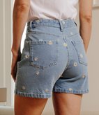 Short denim Adela brodé