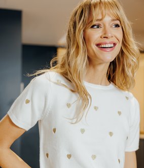 Pull Arthur coeurs brodés