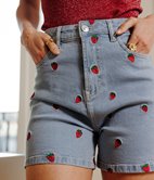 Short en denim Stecy brodé