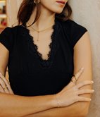 Tee-shirt Cathy à dentelle