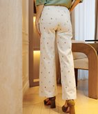 Jean large Cécile brodé