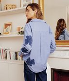 Blouse rayée brodée Flora