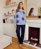Blouse rayée brodée Flora