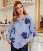 Blouse rayée brodée Flora