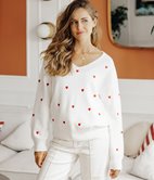 Pull Tom brodé coeurs