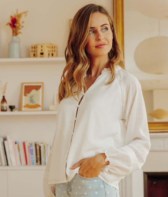 Chemise Elsa manches ajourées