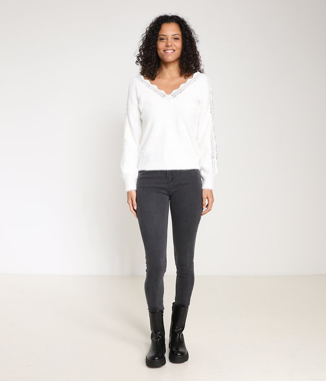 Pull en maille poilue Maddie