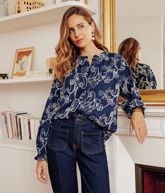 Blouse imprimé brodée Jenny