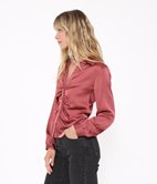 Chemise froncée satinée Esmée