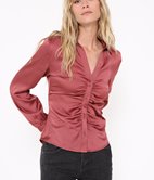 Chemise froncée satinée Esmée