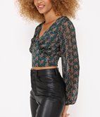 Top court à boutons Palmette