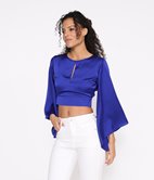 Top manches larges satiné