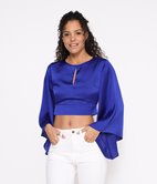 Top manches larges satiné